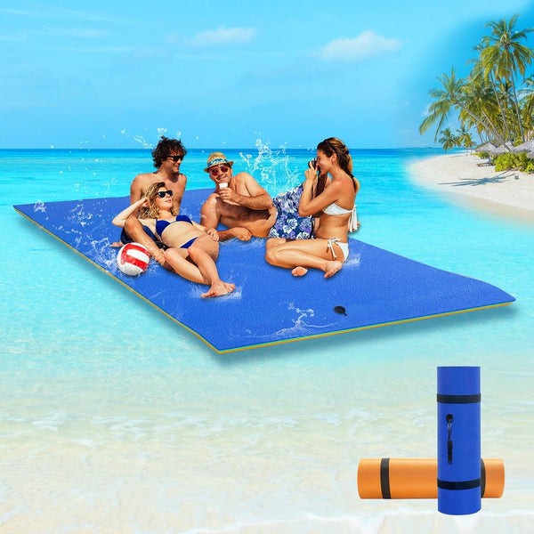 Linor 12 X 5Ft Lily Pad Floating Mat, 3-Layer Tear-Resistant Xpe Foam Floating Island for 4-6 Adults
