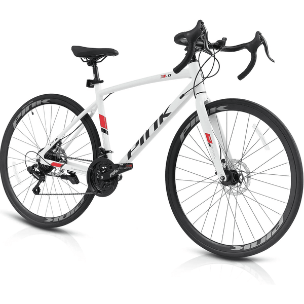 DEYGIA Mens Road Bike, 700C x 21 Speed with Shimano Gears & Aluminum Frame - Lightweight Sport Racing and Urban Commuter Hybrid Bicycle for Adults，Frame Size 49CM