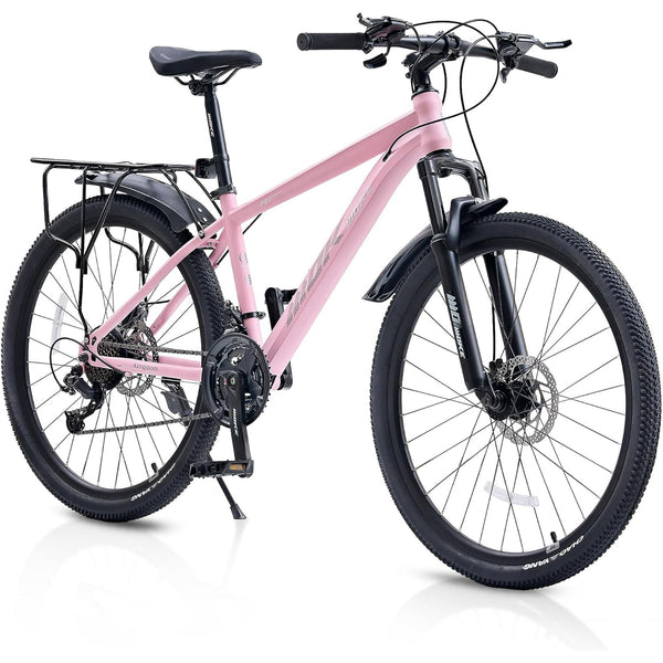 Mountain Bike for Kids, Wanan 24" Kids Bike for Boys and Girls, Bicycles with Dual Disc Brakes, 21-Speed Drivetrain, Rear Rack