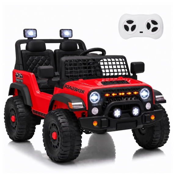 NEORIVER 12V Kids Electric Ride On Car, Ride On Toy Vehicle with Dual 35W Motors, 3 Speed Modes, Bluetooth, USB, LED Lights & Horn