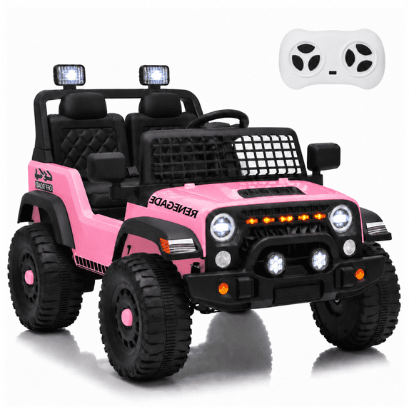 NEORIVER 12V Kids Electric Ride On Car, Ride On Toy Vehicle with Dual 35W Motors, 3 Speed Modes, Bluetooth, USB, LED Lights & Horn