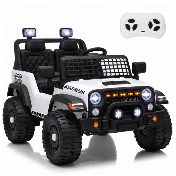 NEORIVER 12V Kids Electric Ride On Car, Ride On Toy Vehicle with Dual 35W Motors, 3 Speed Modes, Bluetooth, USB, LED Lights & Horn