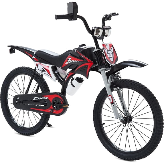 NEORIVER 20 Inch Motocross Style Kids Bike – Kickstand, Roaring Sound Maker, Number Plate & Dashboard Included – Easy Assembly – Ages 3-12 Boys Girls