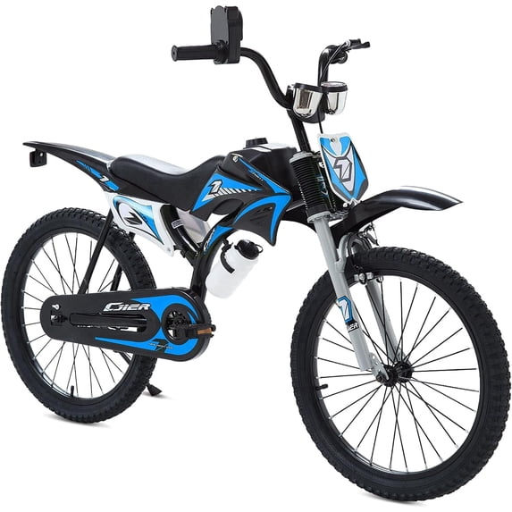 NEORIVER 20 Inch Motocross Style Kids Bike – Kickstand, Roaring Sound Maker, Number Plate & Dashboard Included – Easy Assembly – Ages 3-12 Boys Girls