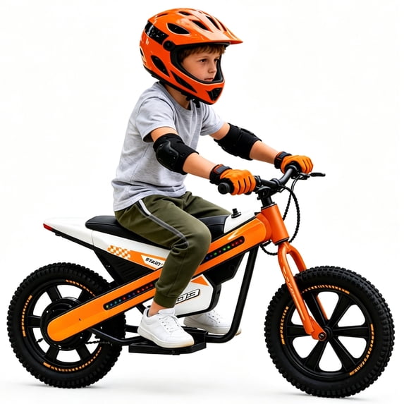 NEORIVER 24V Kids Electric Dirt Bike, 300W 7Ah Battery, Flashing LED Lights, 2 Speed Settings & Music Function, Electric Bike for Ages 6+