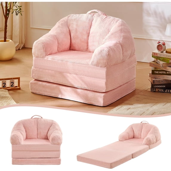 NEORIVERE Folding Sofa Bed 3-in-1, Convertible Boneless Couch with Handle – Floor Lounger Sleeper Chair for Adults, Single Sofa for Living Room or Bedroom