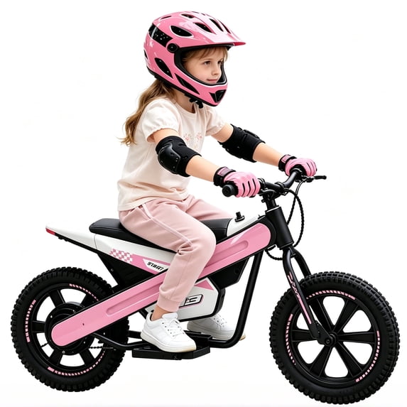 NEORIVER 24V Kids Electric Dirt Bike, 300W 7Ah Battery, Flashing LED Lights, 2 Speed Settings & Music Function, Electric Bike for Ages 6+