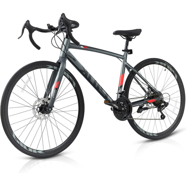 Pipleo Mens Road Bike, 700C x 21 Speed with Shimano Gears & Aluminum Frame - Lightweight Sport Racing and Urban Commuter Hybrid Bicycle for Adults，Frame Size 49CM