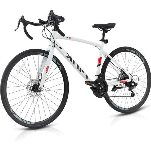 Pipleo Mens Road Bike, 700C x 21 Speed with Shimano Gears & Aluminum Frame - Lightweight Sport Racing and Urban Commuter Hybrid Bicycle for Adults