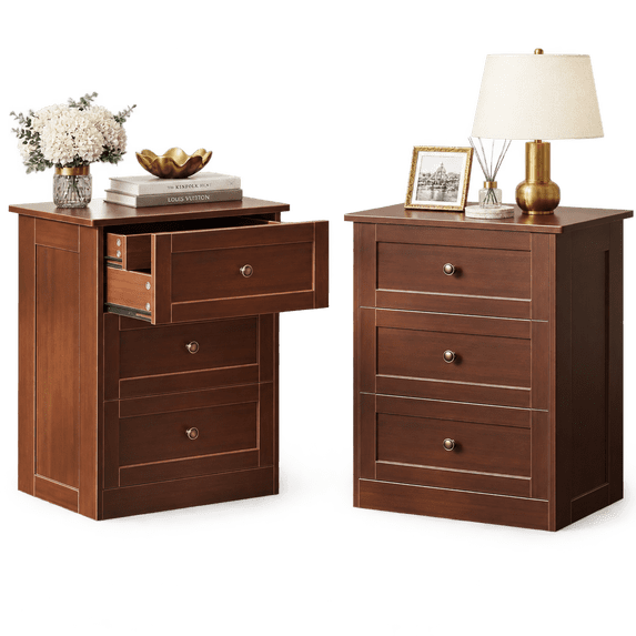 Pipleo Black Nightstands Set of 2, 4 Drawers & Hidden Drawer, Easy Assembly with Video Guide
