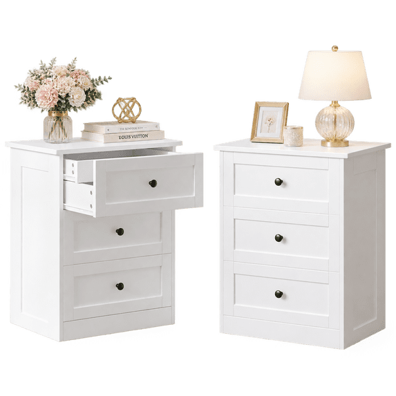 Pipleo Black Nightstands Set of 2, 4 Drawers & Hidden Drawer, Easy Assembly with Video Guide