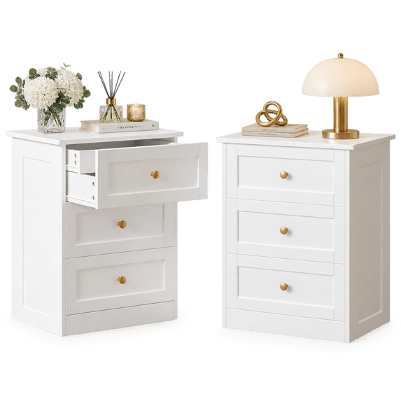 Pipleo Black Nightstands Set of 2, 4 Drawers & Hidden Drawer, Easy Assembly with Video Guide