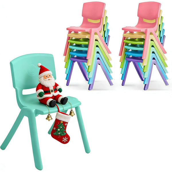 Wanan 12Pcs Plastic Stackable Chairs, Modern Kids Chairs for Outdoor, Reading, Relaxing, Learning, Painting, Playing