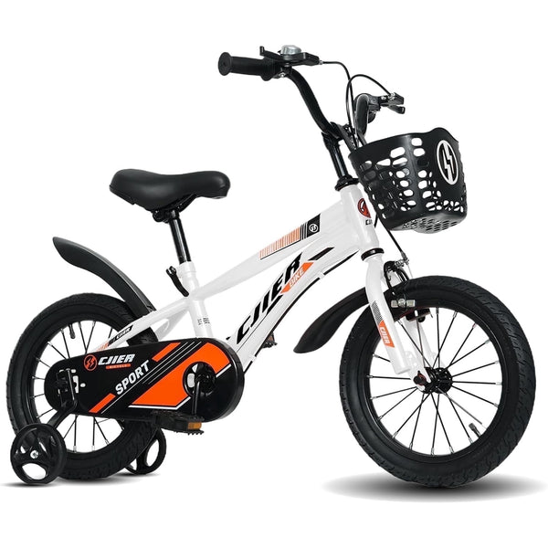 Akaber 16" Kids Bike for Girls, Girls Bicycles with Training Wheels for Kids Ages 4-8, White