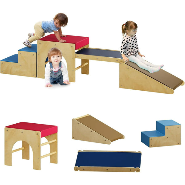 Wanan 4-in-1 Pikler Triangle Set, Soft Play Climbing for Toddlers