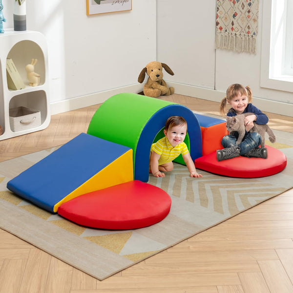 Wanan 6 Pcs Foam Climbing Blocks for Toddlers 1-3, Multicolor Crawl and Climb Play Set