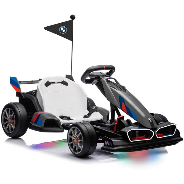 Licensed BMW Electric Go Kart, Wanan Drift Kart for Kids 6-12 with Drift Mode, 2 Speed, Adjustable Seat, LED Lights, 400W Dual Motors