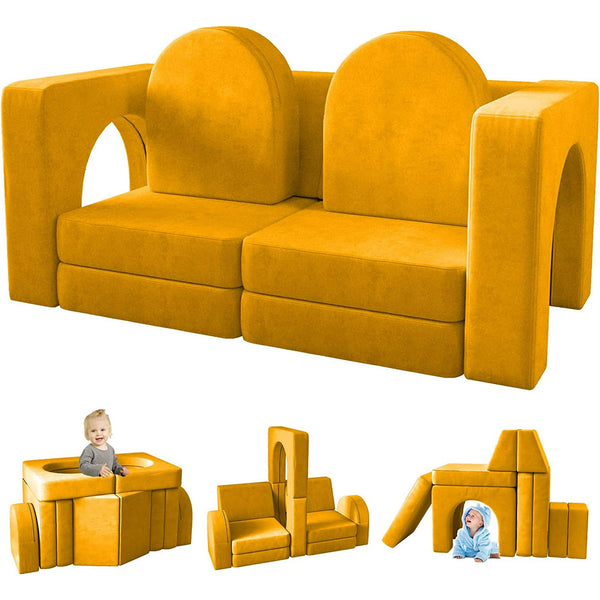 Wanan Kids Couch 10PCS, Toddler Couch with Modular Kids Couches for Playroom Bedroom, 10 in 1 Multifunctional Toddler Couches for Playing, Creativing, Sleeping, Indoor Kid Sofa for Boys Girls