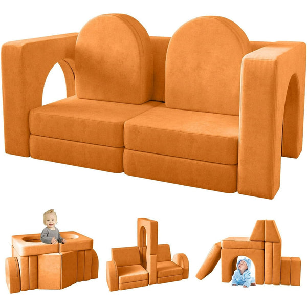 Wanan Kids Couch 10PCS, Toddler Couch with Modular Kids Couches for Playroom Bedroom, 10 in 1 Multifunctional Toddler Couches for Playing, Creativing, Sleeping, Indoor Kid Sofa for Boys Girls