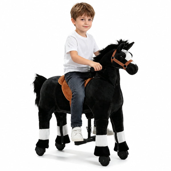 Akaber Ride on Horse for Big Kids, Horse Ride on Toy for 4 to 9 Years Old, (35.43'' Height) Riding Horse Rider Mechanical Walking Action, No Battery or Electricity, Max Load 165LBS
