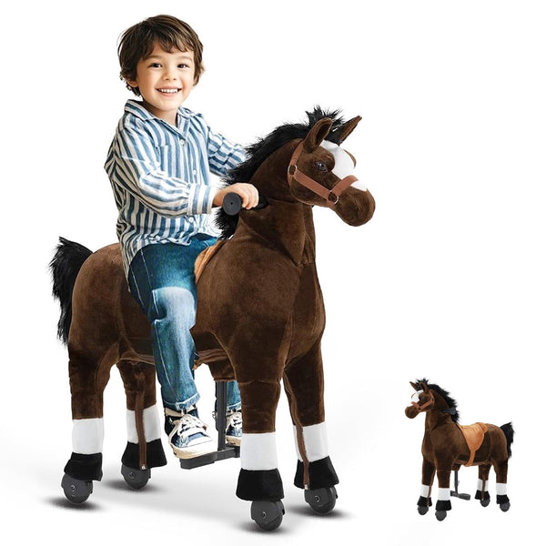Akaber Ride on Horse for Big Kids, Horse Ride on Toy for 4 to 9 Years Old, (35.43'' Height) Riding Horse Rider Mechanical Walking Action, No Battery or Electricity, Max Load 165LBS