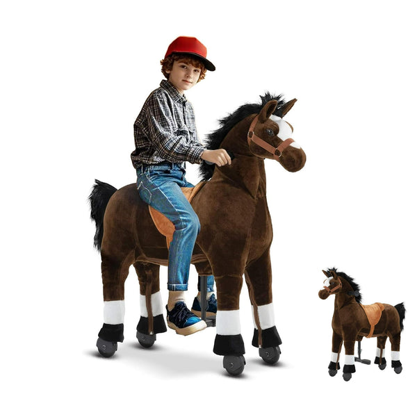 Wanan Ride on Horse for Big Kids, Horse Ride on Toy for 4 to 9 Years Old, (35.43'' Height) Riding Horse Rider Mechanical Walking Action, No Battery or Electricity, Max Load 165LBS