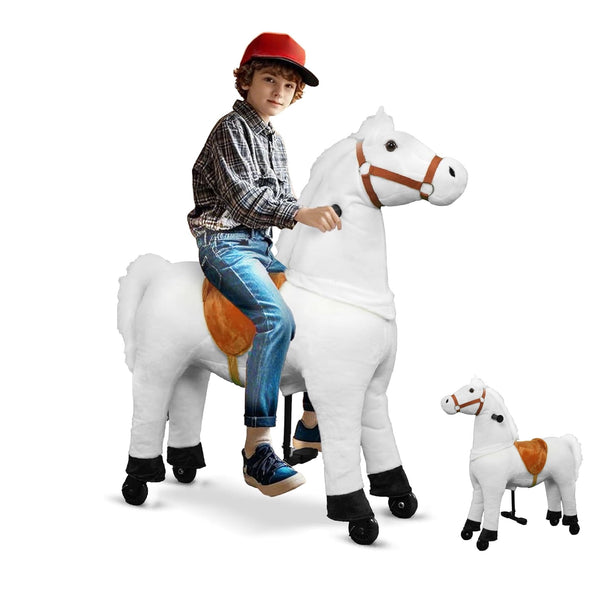 Akaber Ride on Horse for Big Kids, Horse Ride on Toy for 4 to 9 Years Old, (35.43'' Height) Riding Horse Rider Mechanical Walking Action, No Battery or Electricity, Max Load 165LBS