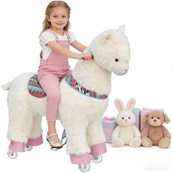 Akaber Ride on Alpaca for Kids, Riding Horse Toy for Age 4-9, 36.6'' H Ride on Horse, Max Load 165LBS