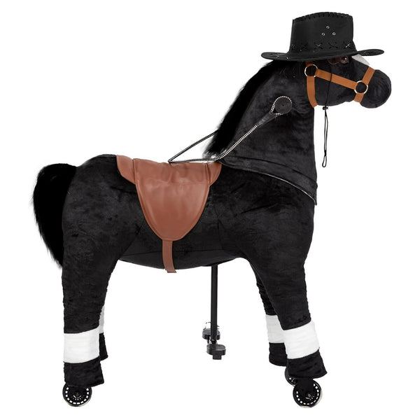 Wanan Ride on Horse for Big Kids, Horse Ride on Toy for 4 to 9 Years Old, (35.43'' Height) Riding Horse Rider Mechanical Walking Action, No Battery or Electricity, Max Load 165LBS