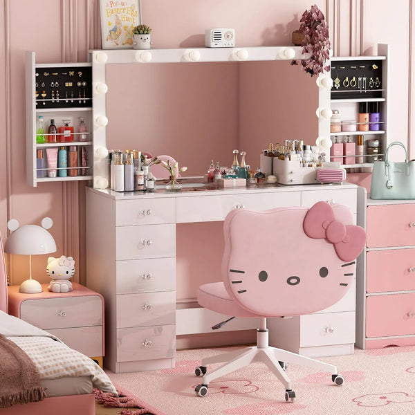 Vanity Desk with Power Outlet