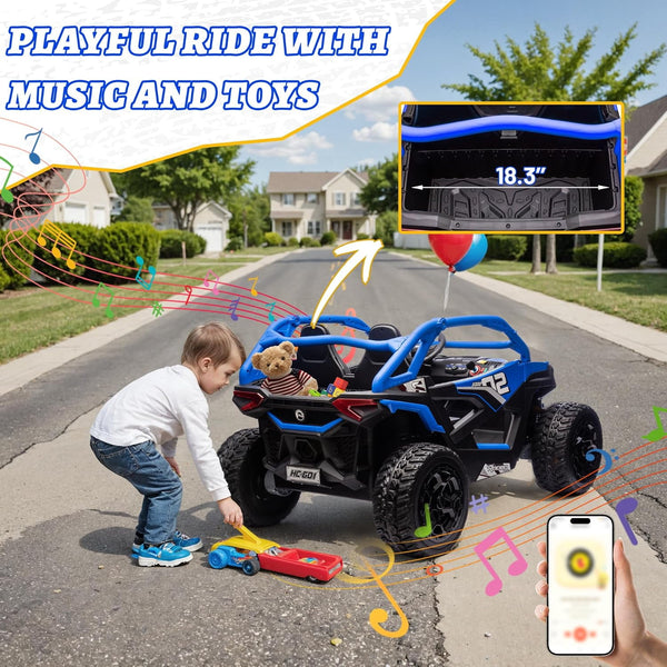 Pipleo XL 24V Ride on Toys for Big Kids, 10AH Battery, 4x75W Motor, 5MPH UTV Ride on Car for Ages 3-8, Parent Remote Control, Bluetooth Music, EVA Tires & 4 Spring Suspension