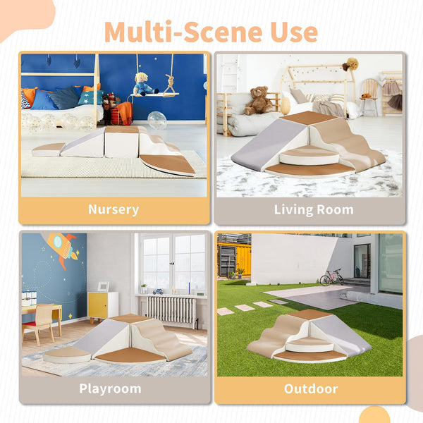 5Pcs Foam Climbing Blocks for Toddlers, Cuoote Indoor Toddler Climbing Toys for Toddlers, Indoor Playground for Toddlers 1 to 3, Baby Foam Blocks Climber for Climb & Crawl, Kids Jungle Gym Playset