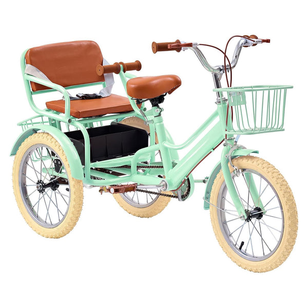 DEYGIA Kids Bike, 16 Inch Kids Tricycle Girls Bike 4-9 Years Old, Dual Handbrake Boys Bike with 2 Seats, 3 Storage Baskets