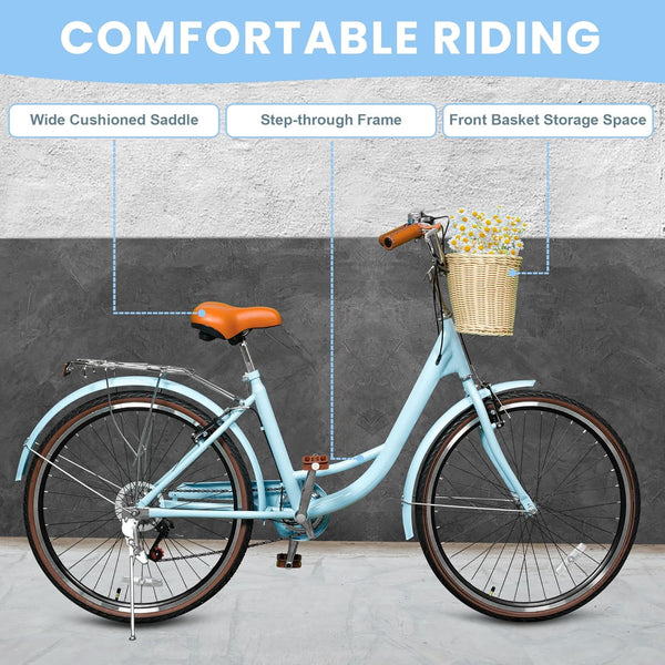 Linor 26 Inch Beach Cruiser Bike for Adults