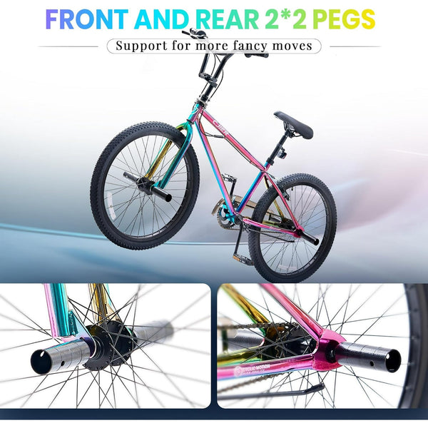 Akaber 20 Inch Kids Bike, BMX Bikes for Kids 6-14, Bike for Boys and Girls with 4 Pegs, High-Carbon Steel BMX Frame, 360° Handlebar Rotation