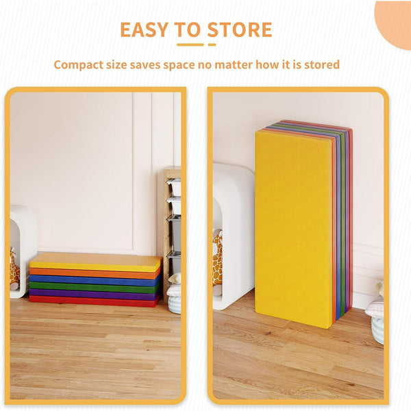 Wanan Nap Mats, 6Pcs Toddler Nap Rest Mats for Daycare Preschool, Kids Rest Mat 2 Inch Suitable for Girls Boys, Toddler Portable Bed Great for Travel and Home