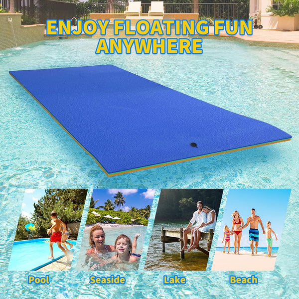 Linor 18 X 6Ft Lily Pad Floating Mat, 3-Layer Tear-Resistant Xpe Foam Floating Island for 7-9 Adults