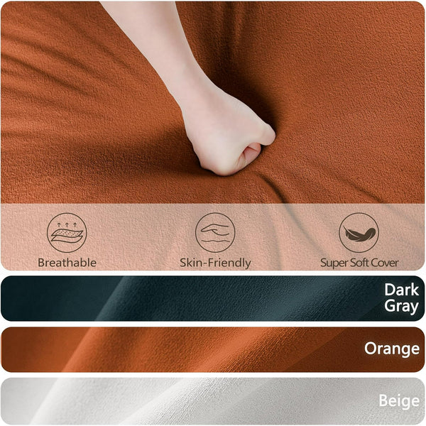 Akaber Modular Sectional Sofa, 107 Inch Couch with Movable Storage Ottoman, 25 Inch Deep Seat, Cloud Couches for Living Room, Orange