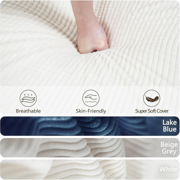 Akaber 101" Modular Sectional Sofa with L-Shape Chaise, 3-Seater Comfy Cloud Couch with Movable Ottoman, Deep Seat Couches for Living Room with Throw Pillows, White