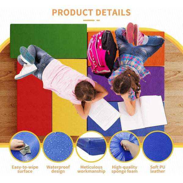 Wanan Nap Mats, 6Pcs Toddler Nap Rest Mats for Daycare Preschool, Kids Rest Mat 2 Inch Suitable for Girls Boys, Toddler Portable Bed Great for Travel and Home