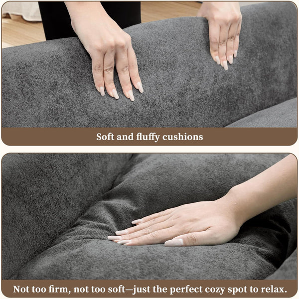 Pipleo 2 Seats Sectional Sleeper Sofa with Pull Out Couch Bed, Modular Cloud Couch with Dual Arm Storage, USB Charging and Adjustable Backrest Sofa