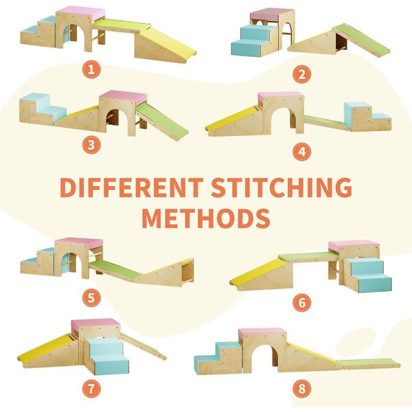 Wanan 4-in-1 Pikler Triangle Set with Soft Play Climbing for Toddlers