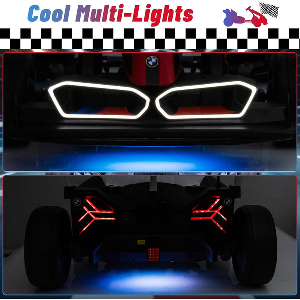 Licensed BMW Electric Go Kart for Kids 6-12, 24V 9AH Drift Kart Ride on Toys, Dual 200W Motors, Adjustable Seat, Drift Mode, 2 Speed, LED Lights