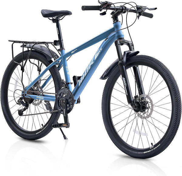 DEYGIA 24 inch Kids Bike, Kids Mountain Bike for Girls Over 6 years with 21-Speed Drivetrain, Suspension Fork, Dual Disc Brakes, Rear Rack, Internal Cable, Kids' Bicycles