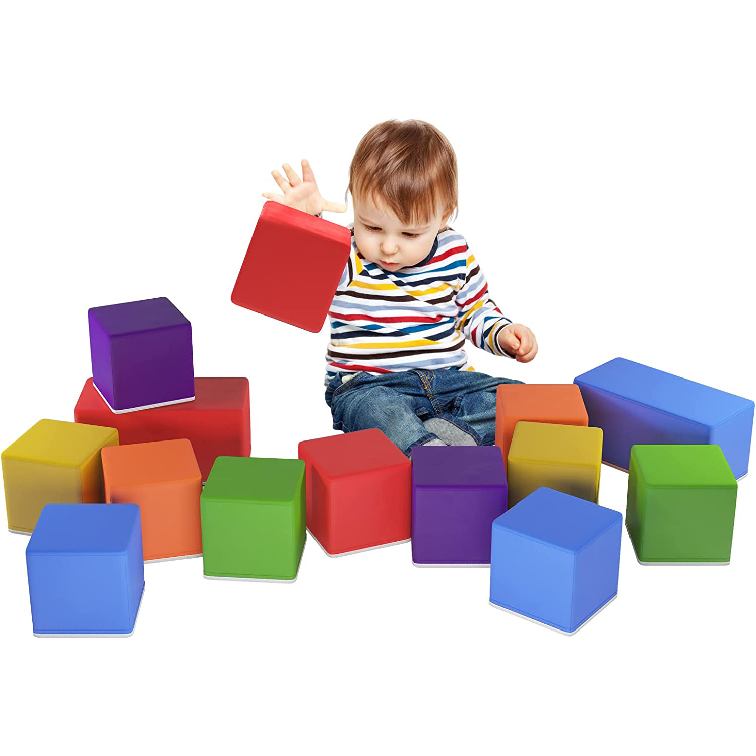Multicolor Foam Building Block Soft Kids Playset, Daycare