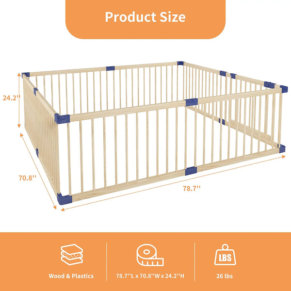 Baby Playpen Kids Fence with Safety gate