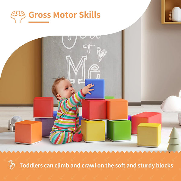 Foam Blocks for Toddlers 1-3, 14 Pcs Blocks Sets Kids,Kids Learning & Games Playset - Assorted (Colorful)